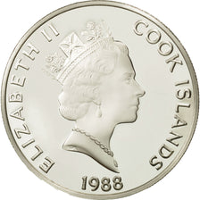 Cookinseln, Elizabeth II, 50 Dollars, 1988, Francisco Coronado, STGL, Silber