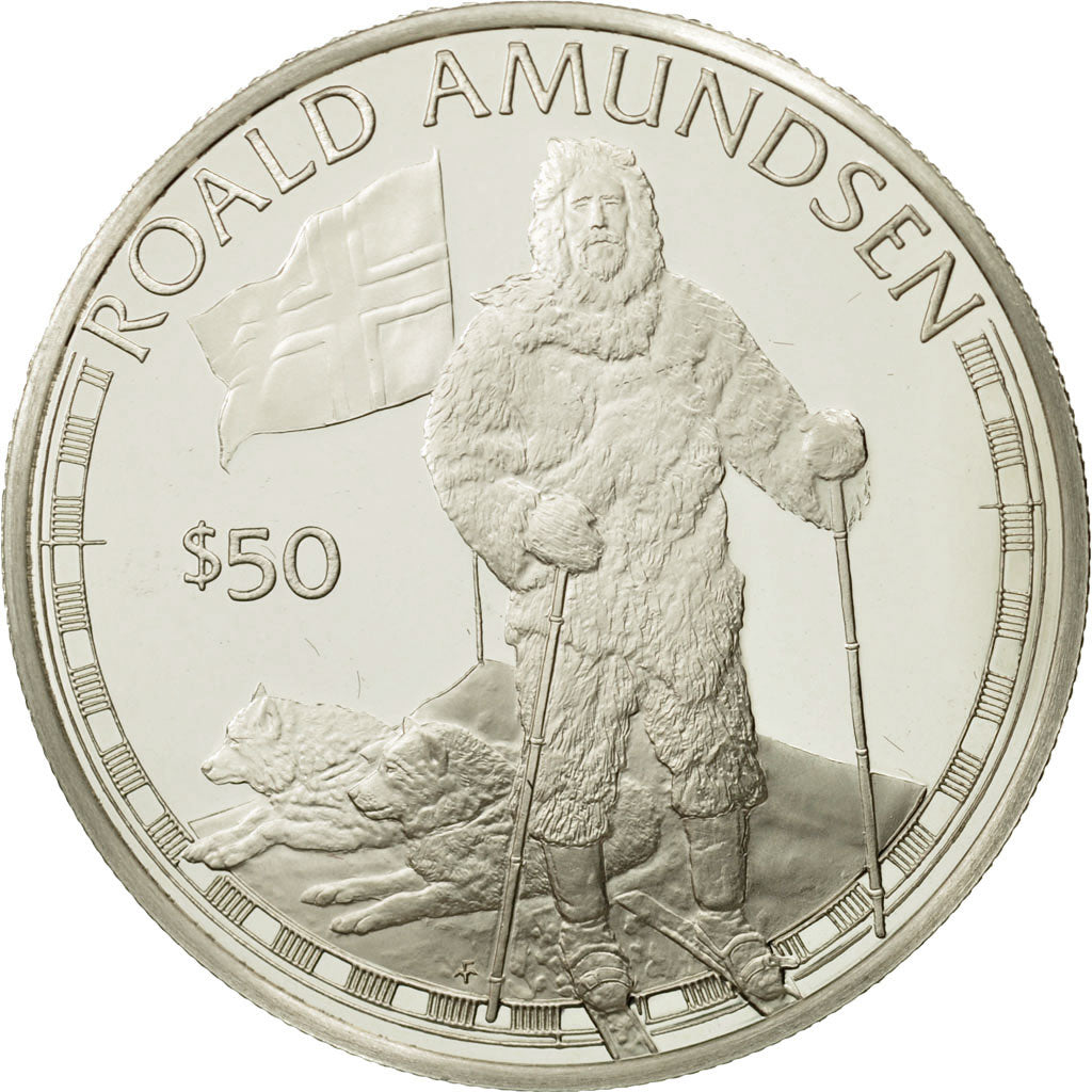 Cook Islands, Elizabeth II, 50 Dollars, 1988, Roald Amundsen, MS(65-70)