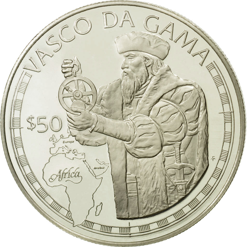 Cook Islands, Elizabeth II, 50 Dollars, 1988, Vasco da Gama, MS(65-70)