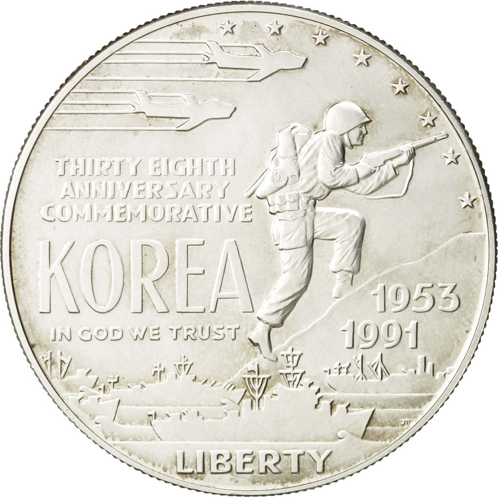 United States, Dollar, 1991, U.S. Mint, Denver, MS(63), Silver, KM:231