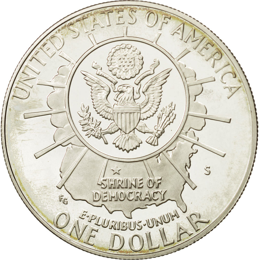 United States, Dollar, 1991, U.S. Mint, San Francisco, MS(60-62), Silver, KM:229
