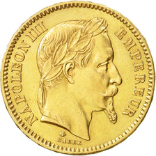 France, Napoleon III, 20 Francs, 1862, Paris, AU(50-53), Gold, KM:801.1