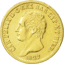 ITALIAN STATES, SARDINIA, Carlo Felice, 20 Lire, 1827, Torino, EF(40-45), Gold