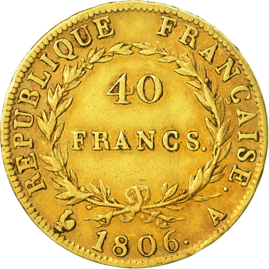 France, Napoléon I, 40 Francs, 1806, Paris, TTB, Or, KM:675.1, Gadoury:1082