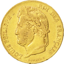 Francia, Louis-Philippe, 20 Francs, 1840, Paris, MBC, Oro, KM:750.1