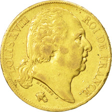 France, Louis XVIII, 20 Francs, 1819, Paris, TTB+, Or, Gadoury:1028