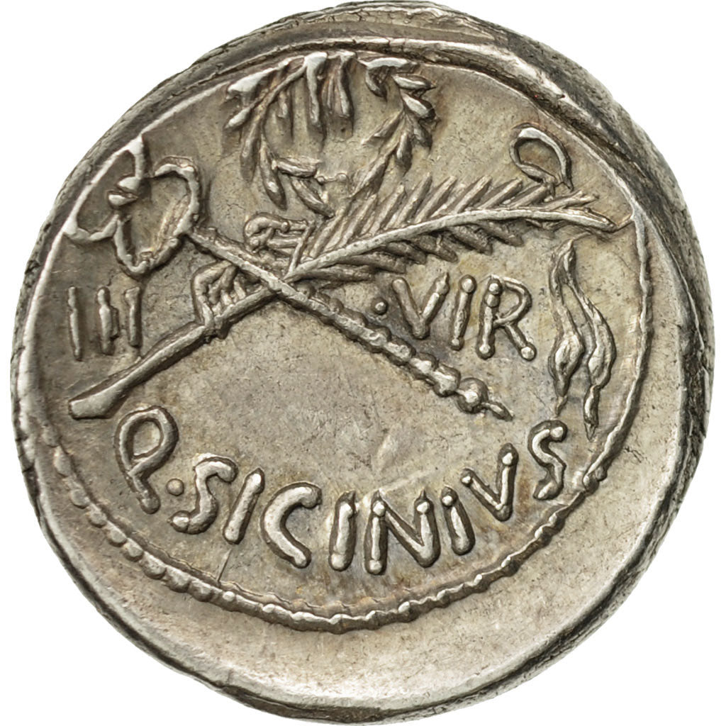 Coin, Sicinia, Denarius, Rome, MS(63), Silver, Crawford:440/1