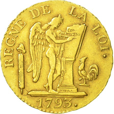 Coin, France, 24 livres Convention, 24 Livres, 1793, Paris, EF(40-45), Gold