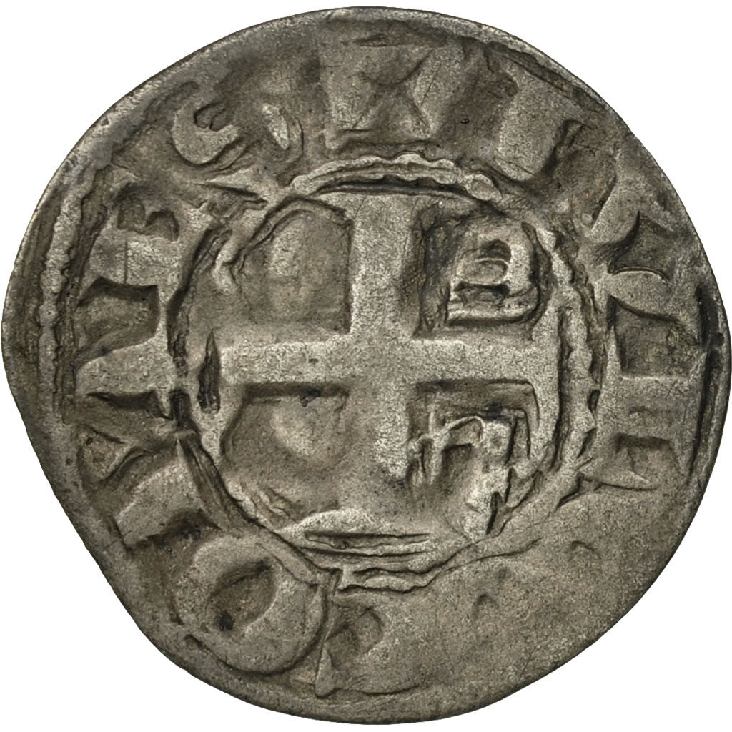 France, Anjou, Foulques IV, Denarius, Angers, VF(30-35), Silver, Boudeau:152
