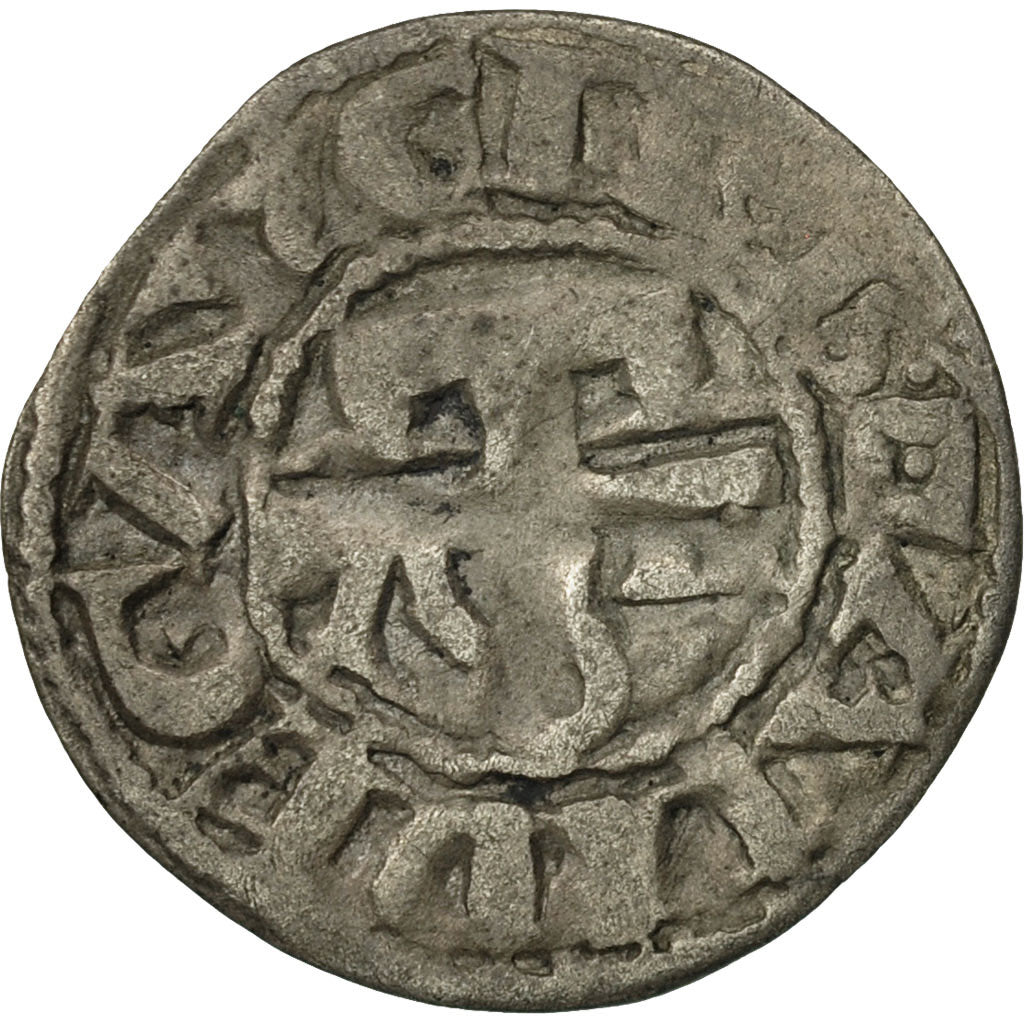 France, Anjou, Foulques IV, Denarius, Angers, VF(30-35), Silver, Boudeau:152