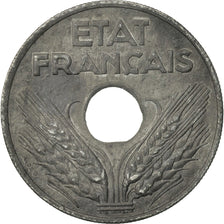 Monnaie, France, État français, 20 Centimes, 1943, Paris, SUP, Zinc, KM:900.1