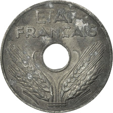 Moneda, Francia, État français, 20 Centimes, 1943, Paris, MBC+, Cinc