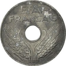 Moneta, Francja, État français, 20 Centimes, 1943, Paris, AU(50-53), Cynk