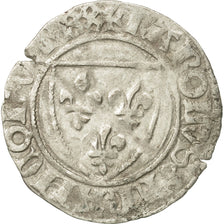 Coin, France, Charles VI, Blanc Guénar, Dijon, VF(30-35), Billon, Duplessy:377A