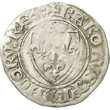 France, Charles VI, Blanc Guénar, Saint Quentin, TB, Billon, Duplessy:377A