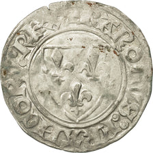 Moneda, Francia, Charles VI, Blanc Guénar, Saint Quentin, BC+, Vellón