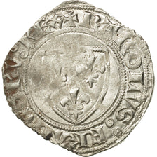 Monnaie, France, Charles VI, Blanc Guénar, Tournai, TB+, Billon, Duplessy:377A