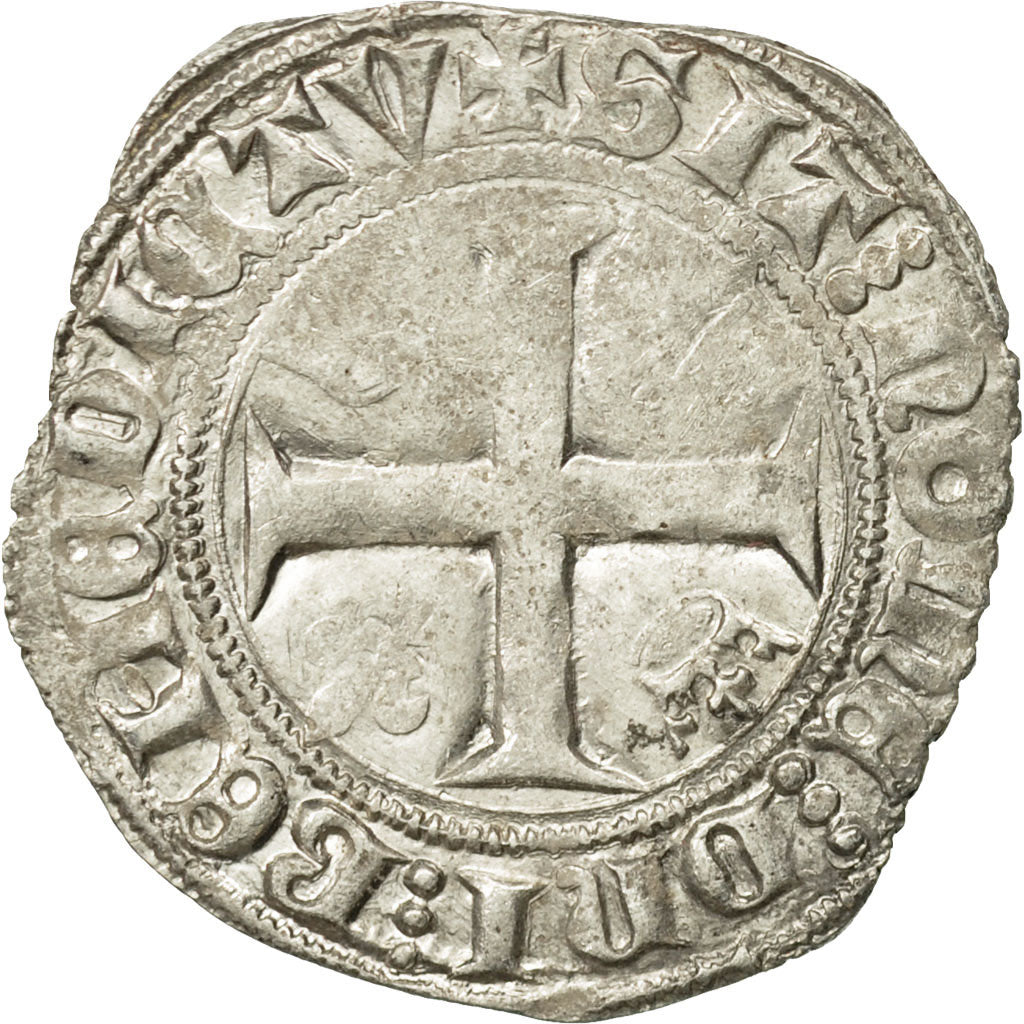 Monnaie, France, Charles VI, Blanc Guénar, Tournai, TB+, Billon, Duplessy:377A