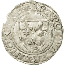 France, Charles VI, Blanc Guénar, Tournai, VF(30-35), Billon, Duplessy:377A