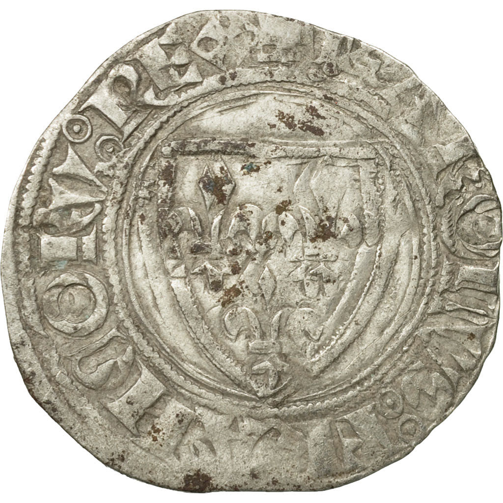Münze, Frankreich, Charles VI, Blanc Guénar, Cremieu, S+, Billon