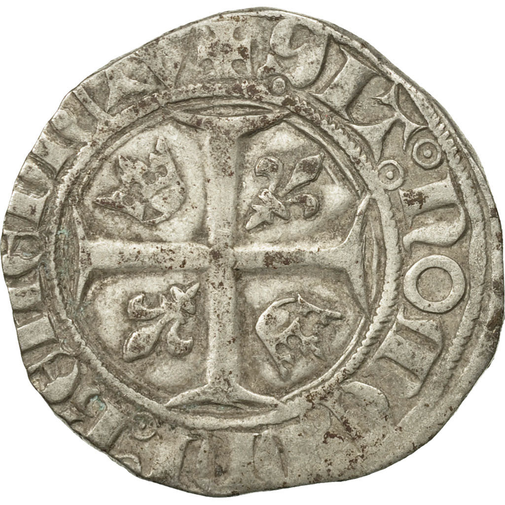 Münze, Frankreich, Charles VI, Blanc Guénar, Cremieu, S+, Billon