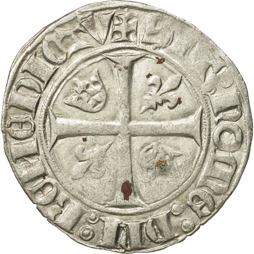 Münze, Frankreich, Charles VI, Blanc Guénar, Cremieu, S+, Billon