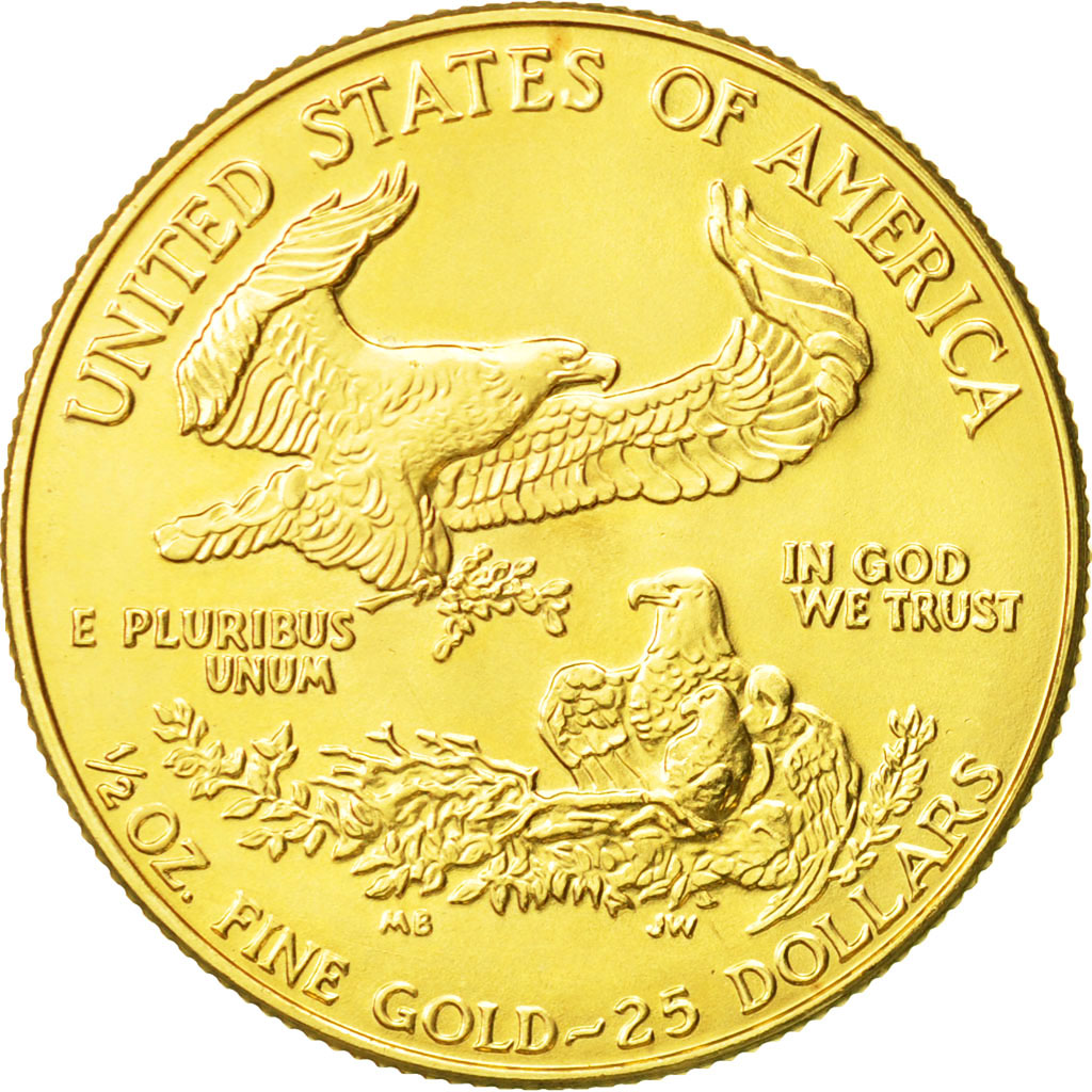 United States, $25, 1/2 Oz, 1986, Philadelphia, MS(65-70), Gold, KM:218