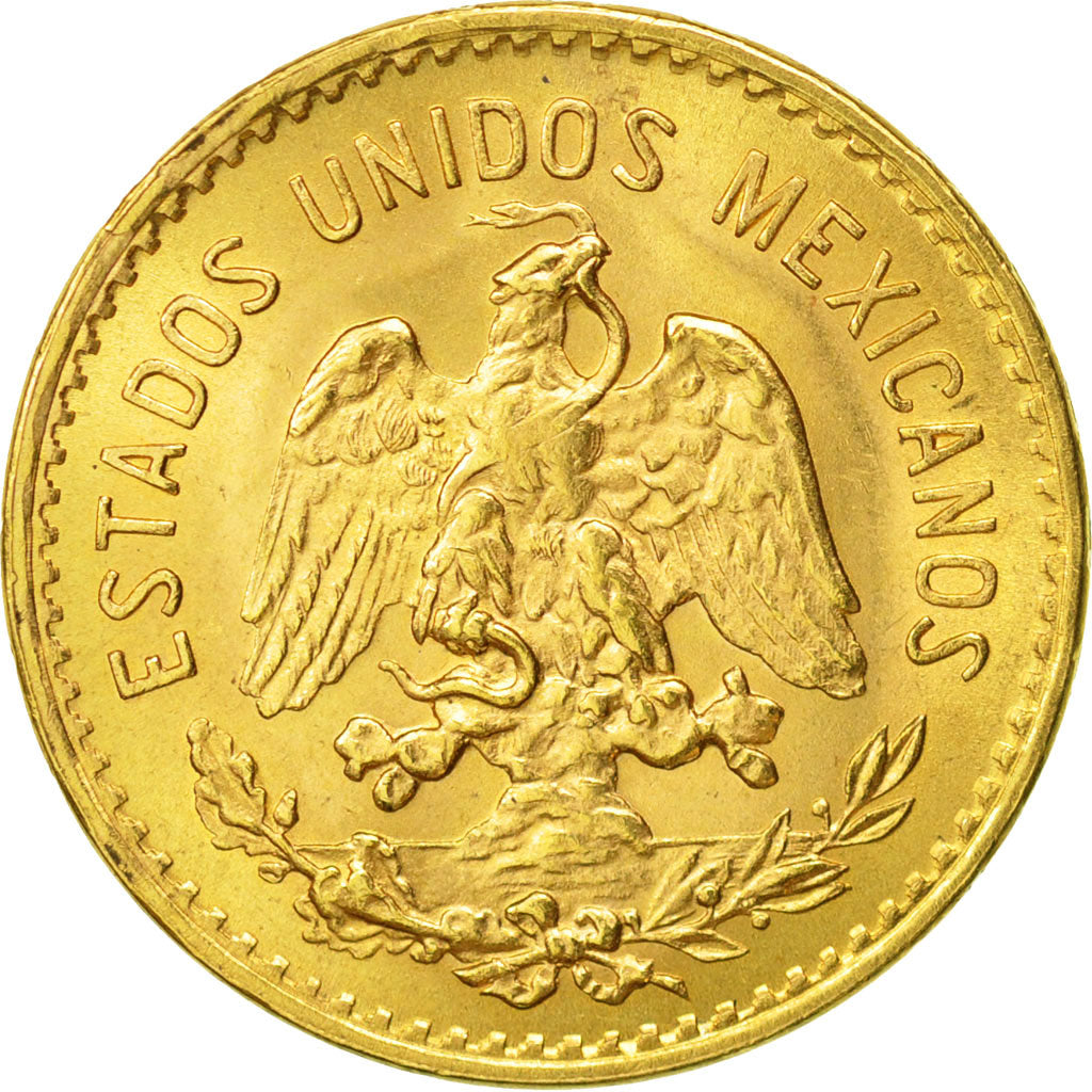 Mexico, 5 Pesos, 1955, Mexico City, MS(60-62), Gold, KM:464