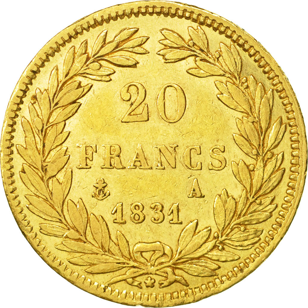 France, Louis-Philippe, 20 Francs, 1831, Lille, EF(40-45), Gold, KM:746.4