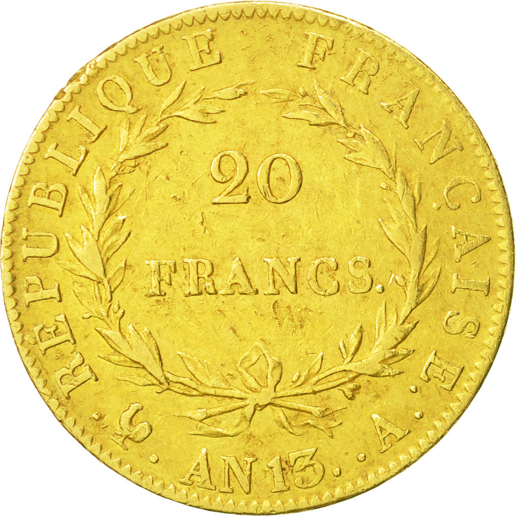 Frankreich, Napoléon I, 20 Francs, An 13, 1805, Paris, SS, Gold, KM:663.1