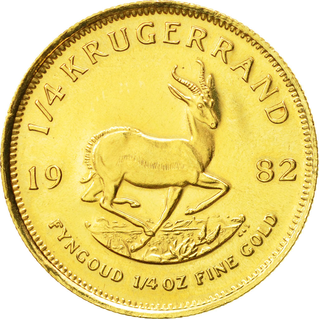 Südafrika, 1/4 Krugerrand, 1982, STGL, Gold, KM:106
