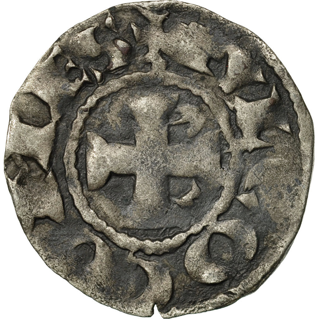 Monnaie, France, Anjou, Foulques V, Denier, Angers, TB+, Argent, Boudeau:153