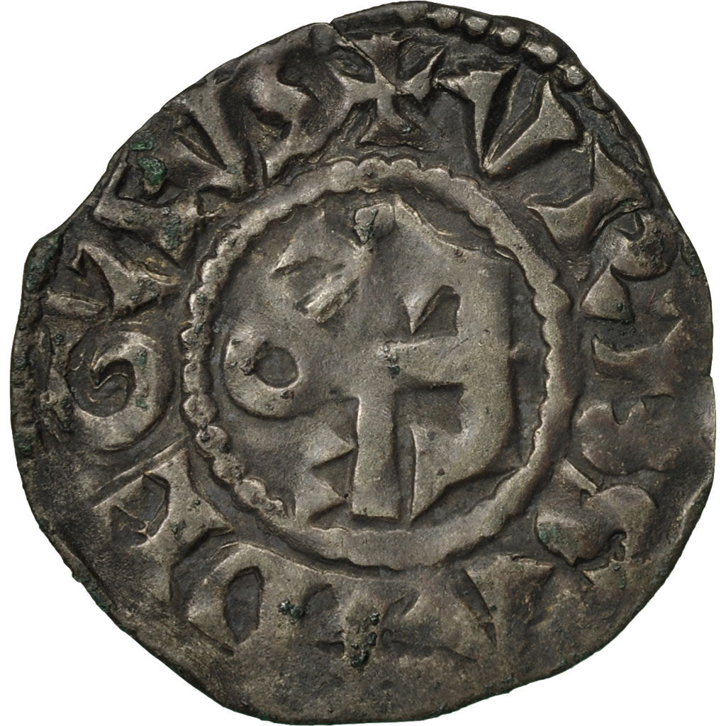 Monnaie, France, Anjou, Foulques V, Denier, Angers, TTB, Argent, Boudeau:153