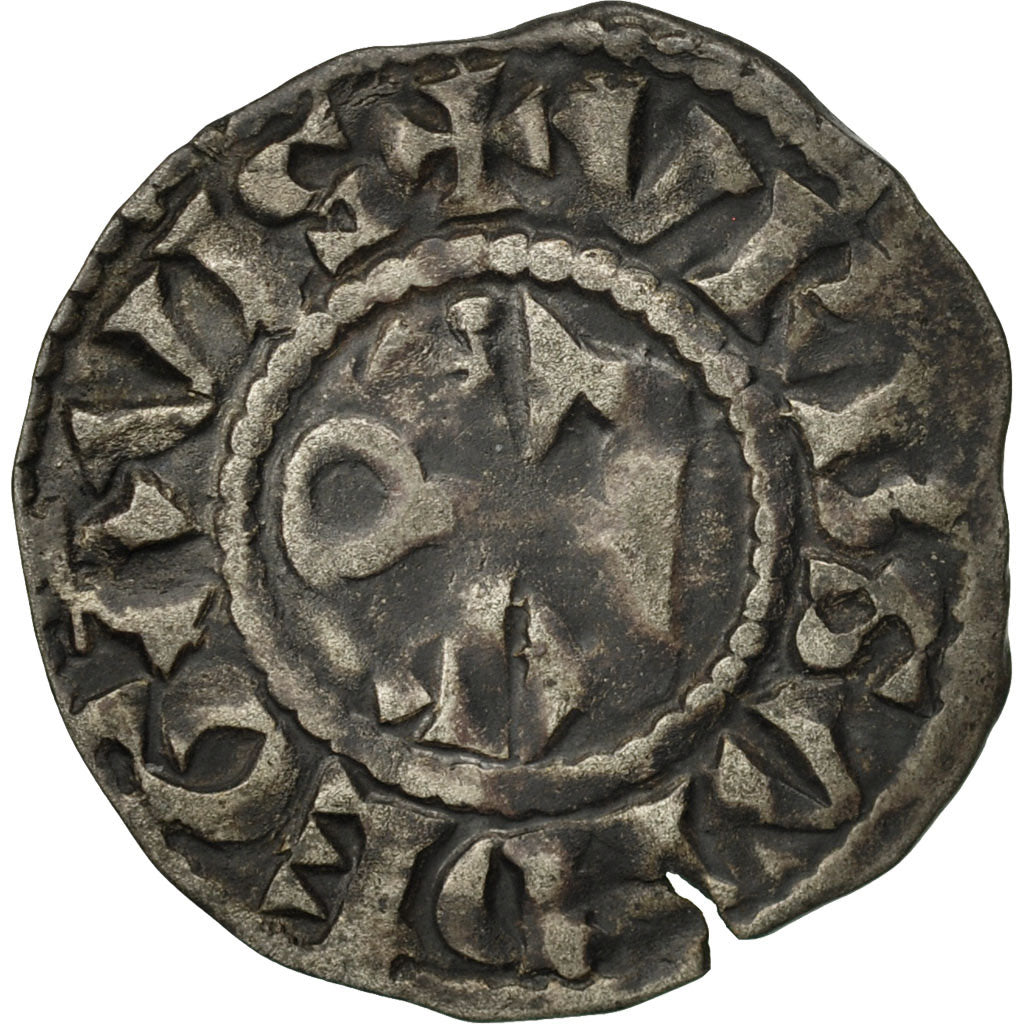 France, Anjou, Foulques V, Denarius, Angers, EF(40-45), Poey d'Avant:1499