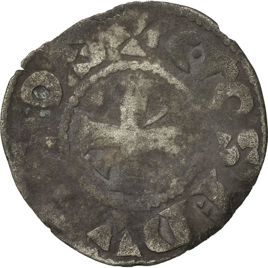 Coin, France, Berry, Geoffroi II, Denarius, VG(8-10), Silver, Boudeau:299