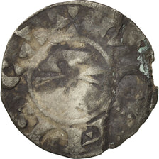 Moneta, Francia, Berry, Geoffroi II, Denarius, B+, Argento, Boudeau:299