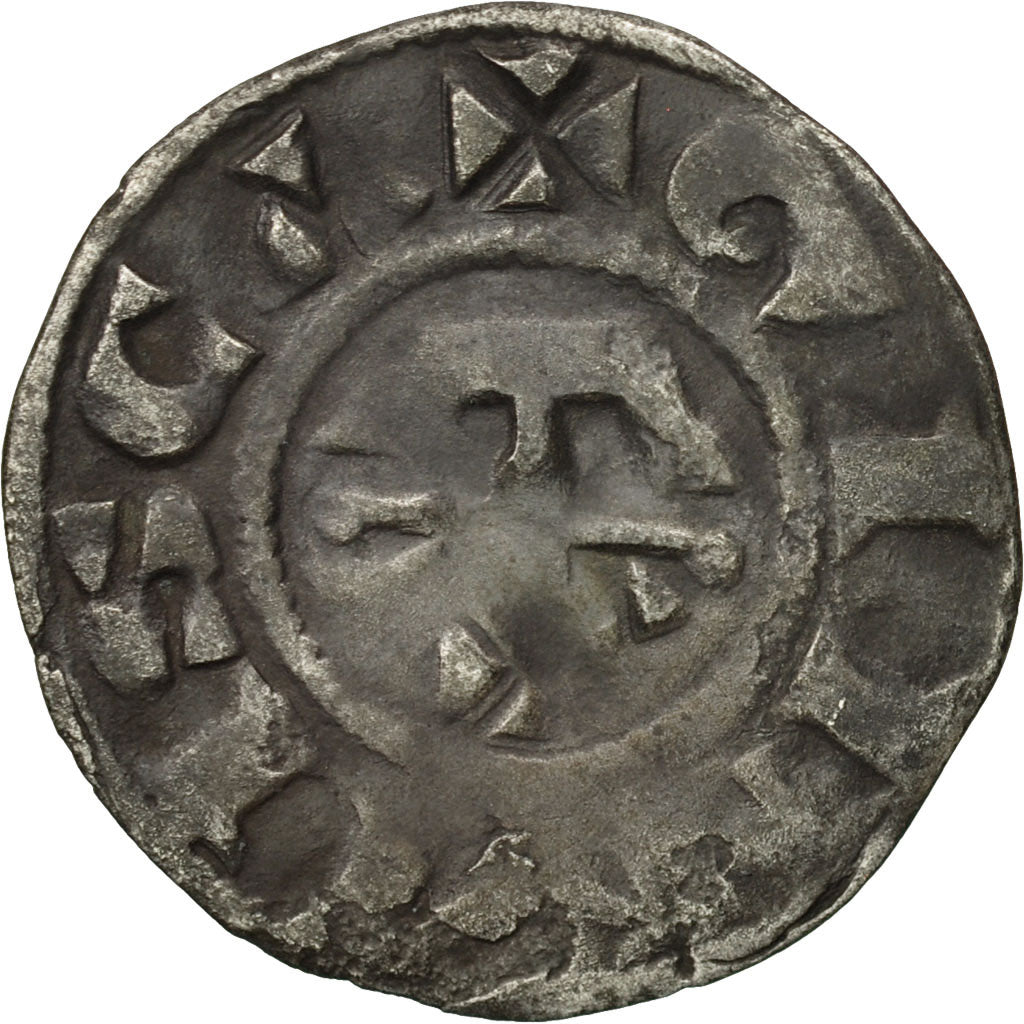 Munten, Frankrijk, Berry, Geoffroi II, Denarius, FR+, Zilver, Boudeau:299