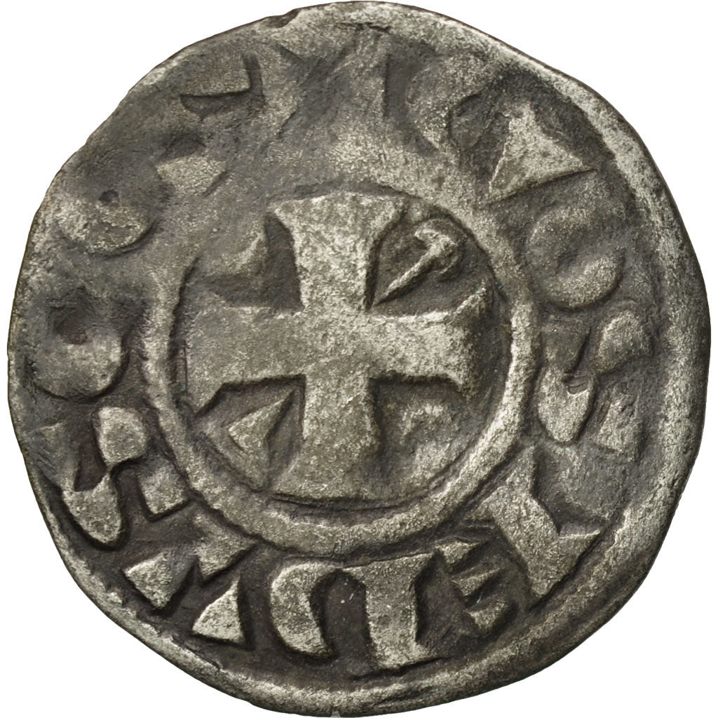 Munten, Frankrijk, Berry, Geoffroi II, Denarius, FR+, Zilver, Boudeau:299