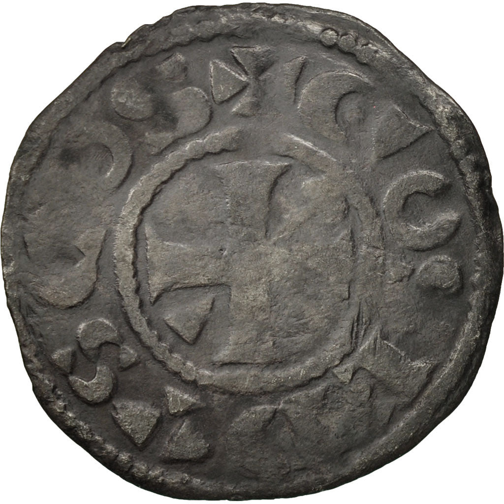 Coin, France, Berry, Geoffroi II, Denarius, F(12-15), Silver, Boudeau:299