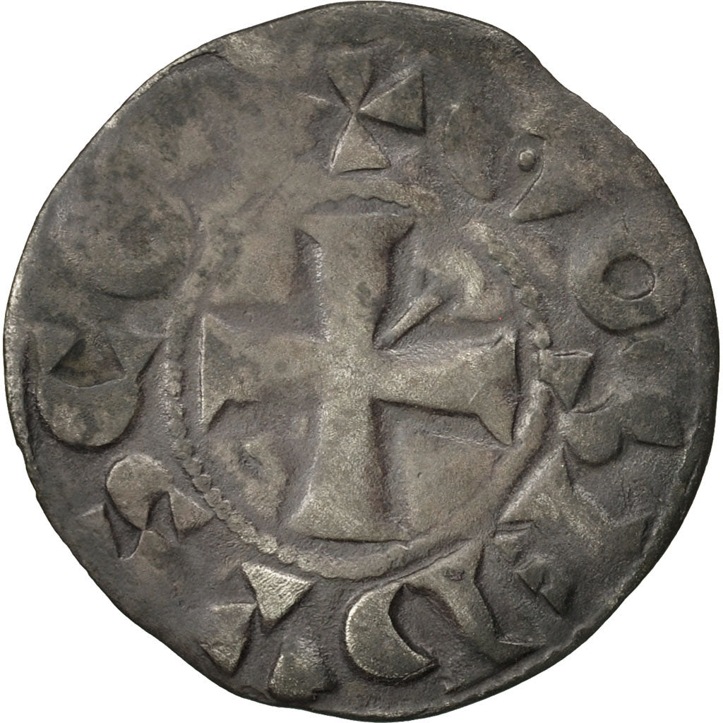 Coin, France, Berry, Geoffroi II, Denarius, VF(20-25), Silver, Boudeau:299
