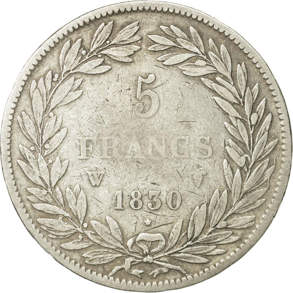 Francia, Louis-Philippe, 5 Francs, 1830, Lille, MB, Argento, KM:735.13
