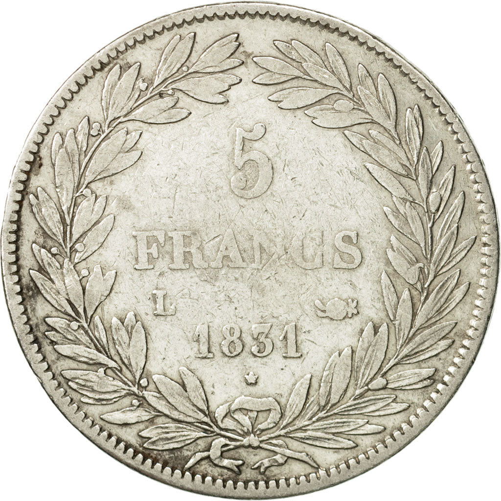 France, Louis-Philippe, 5 Francs, 1831, Bayonne, VF(20-25), Silver, KM:735.8