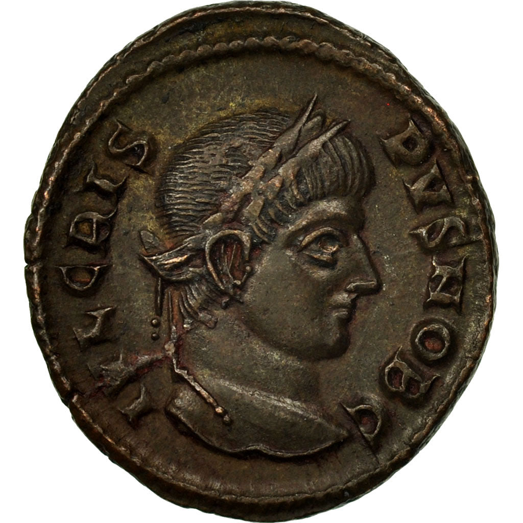 Coin, Crispus, Follis, Siscia, AU(55-58), Bronze, RIC:181
