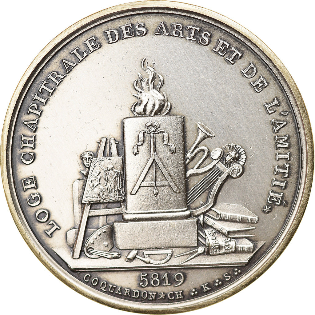 France, Jeton, Masonic, Loge chapitrale des arts et de l'amitié, 1819