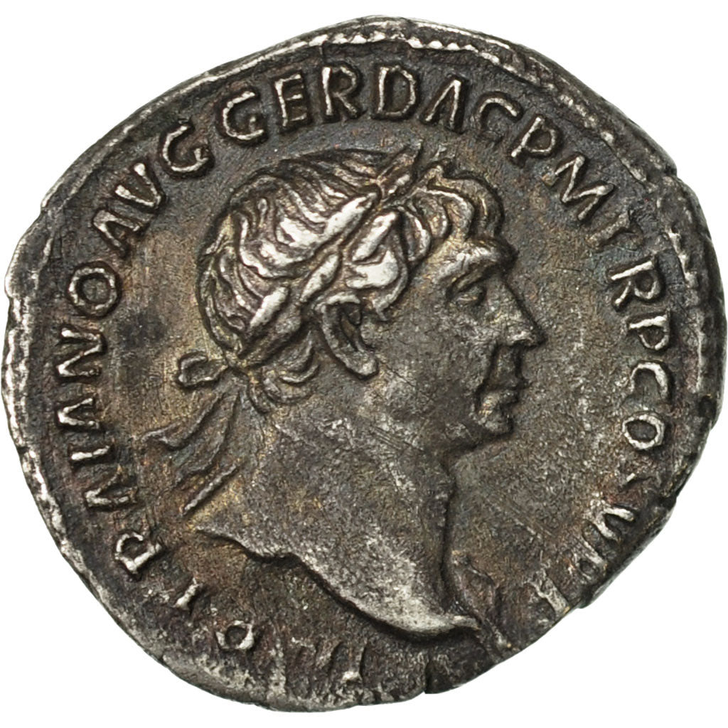 Trajan, Denarius, Rome, BB+, Argento, RIC:193