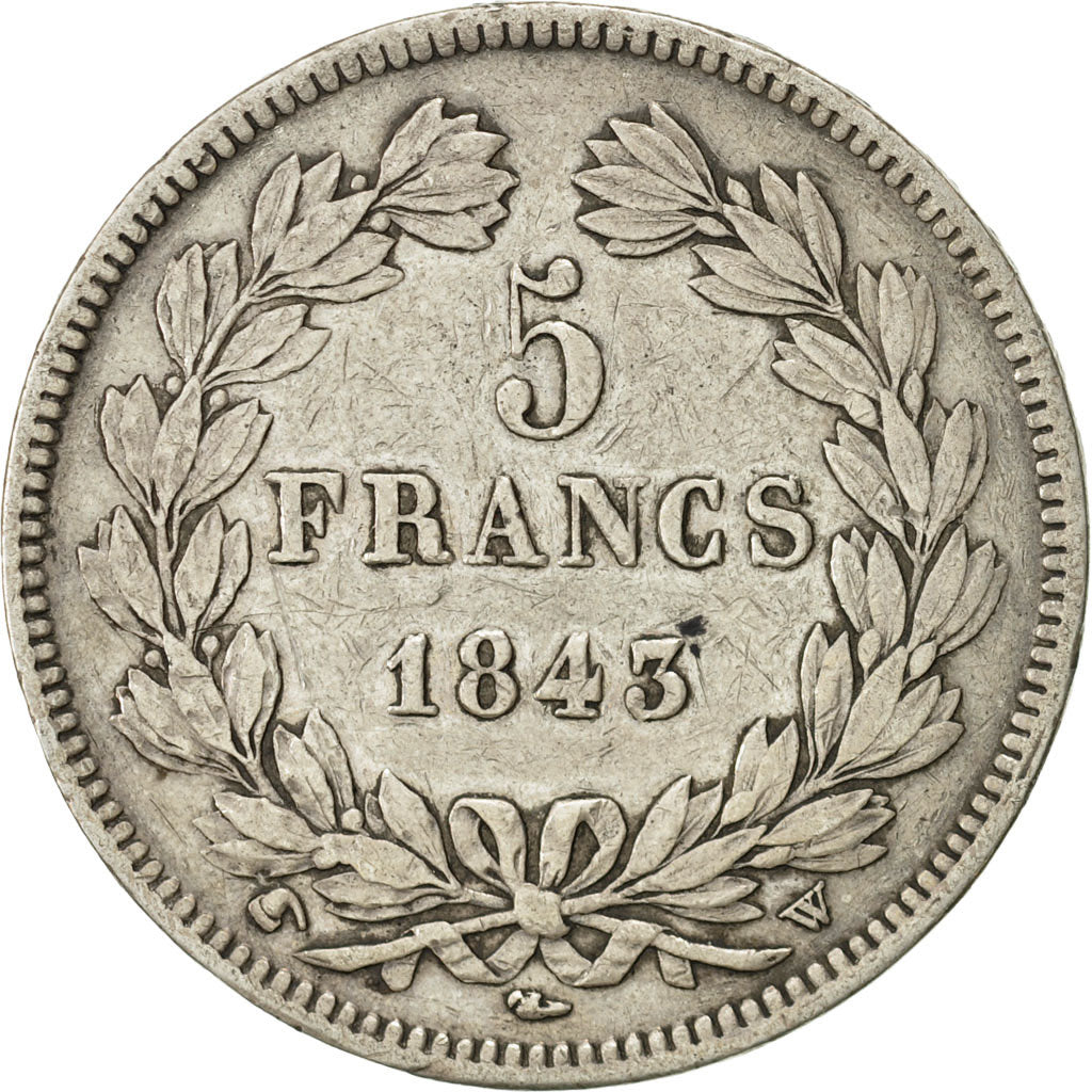 Monnaie, France, Louis-Philippe, 5 Francs, 1843, Lille, TB+, Argent, KM:749.13
