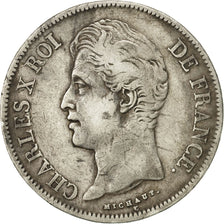 France, Charles X, 5 Francs, 1827, Lille, VF(30-35), Silver, KM:728.13