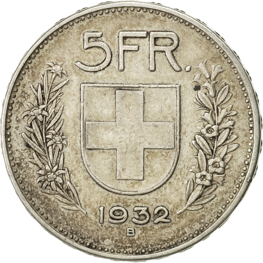 Switzerland, 5 Francs, 1932, Bern, EF(40-45), Silver, KM:40