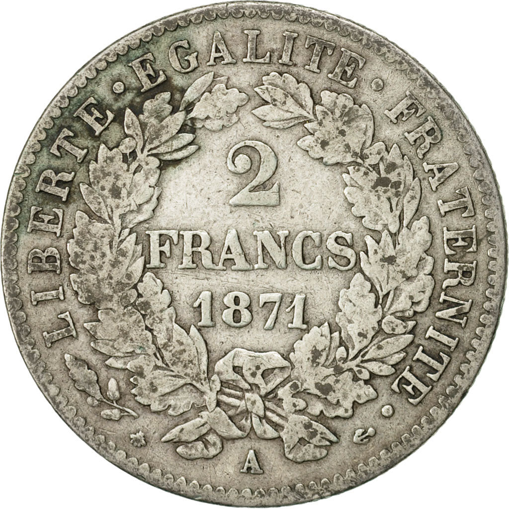Monnaie, France, Cérès, 2 Francs, 1871, Paris, TB+, Argent, KM:817.1