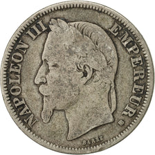 Munten, Frankrijk, Napoleon III, Napoléon III, 2 Francs, 1866, Strasbourg, ZG+